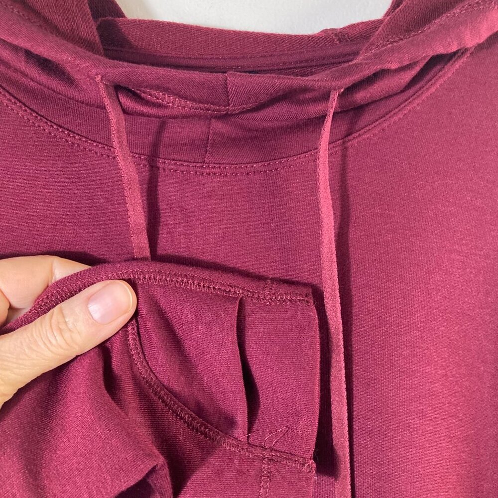 Womens Athletic Works Mock Neck Hoodie Merlot Wine S 4-6 Modal Polyester Spande — image 3 of 7